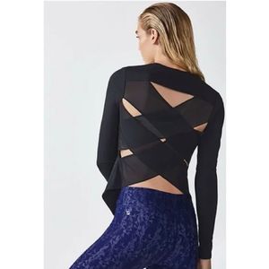 Fabletics Sasha Long-Sleeve Mesh Open Back Top